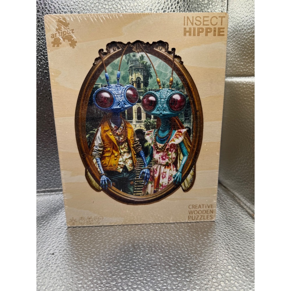 Artipuz Insect Hippie Creative Wooden Puzzle Basswood Eco-Friendly 13.4x10.3 New